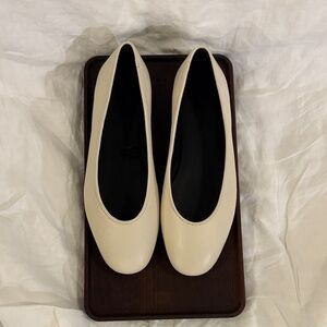 COS Cream Leather Ballet Flats